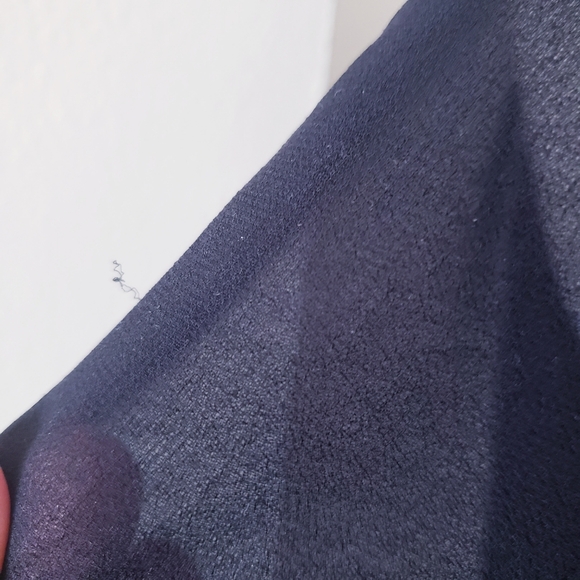 WILFRED Cropped Chiffon Button Down Short Sleeve Blouse - BLACK S - Picture 9 of 12